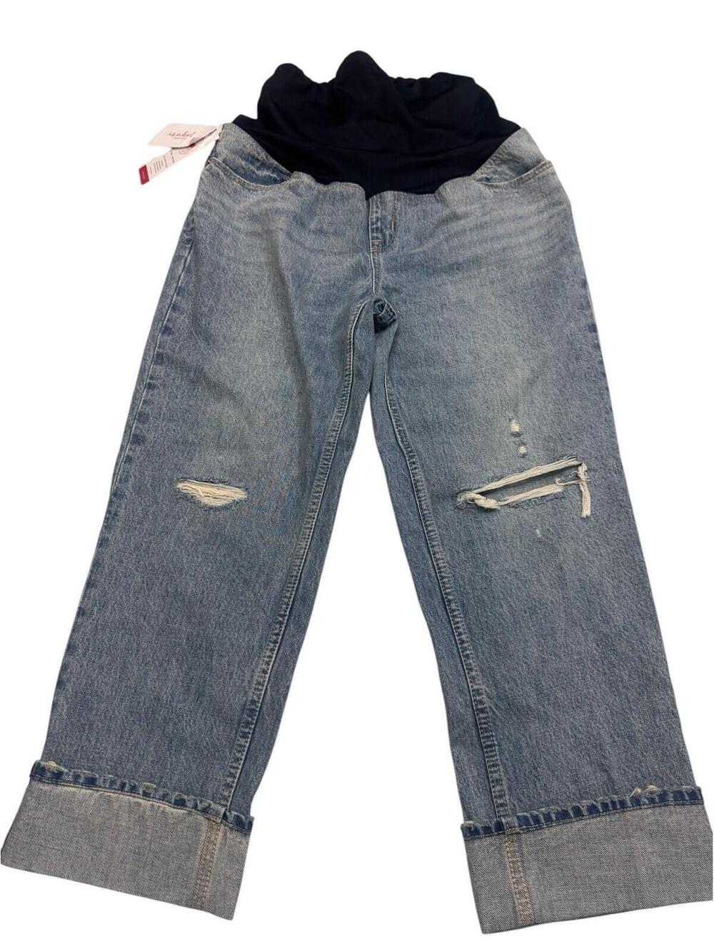 Ingrid And Isabel Cropped Vintage straight Maternity Jeans, Size 6
